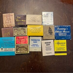 Alaska Vintage Matches Matchbooks Anchorage Kenai Eagle River Auto Restaurants